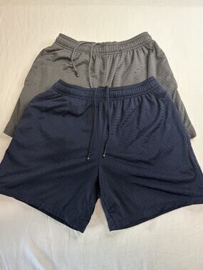 Fourlaps Re-Up Lined Training Shorts Men’s Size S Navy Gray Lot Of 2 Mesh Gym